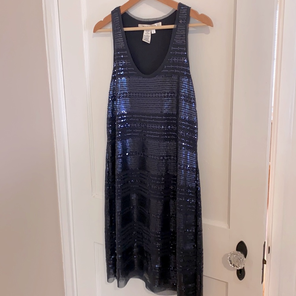 Navy sequin minidress